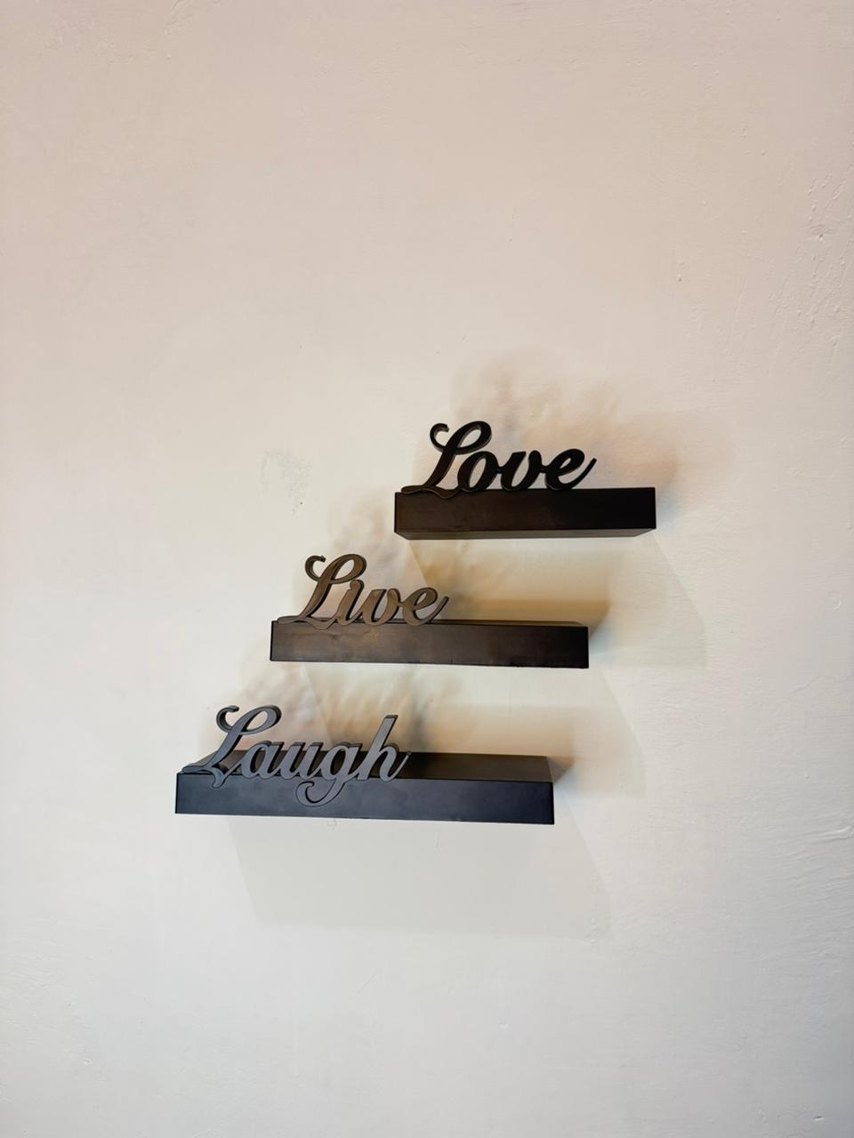 FLOATING SHELVES WALL MOUNT| LOVE,LIVE,LAUGH | SETS OF 3