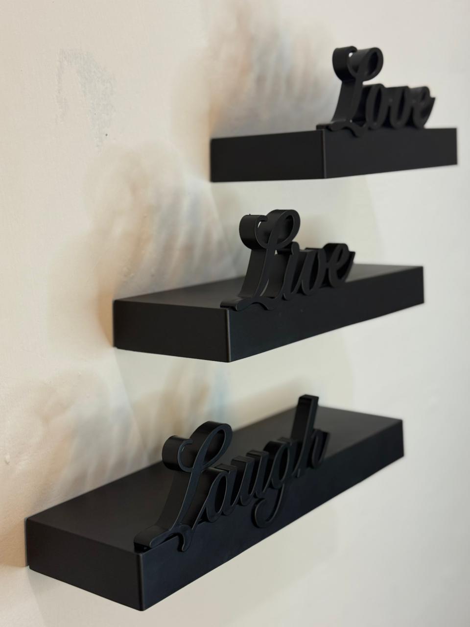 FLOATING SHELVES WALL MOUNT| LOVE,LIVE,LAUGH | SETS OF 3